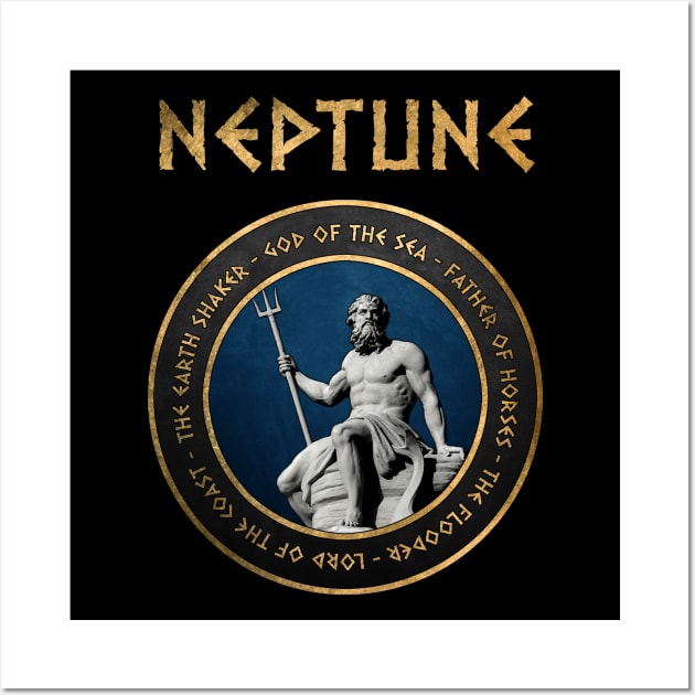 Neptune Ancient Roman Sea God Symbol Wall Art by AgemaApparel